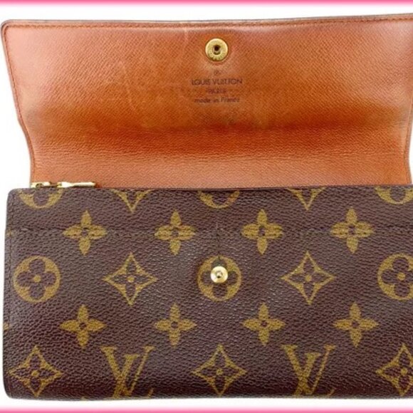Louis Vuitton Wallet Purse Long Wallet Monogram Brown Woman Authentic - Picture 8 of 9